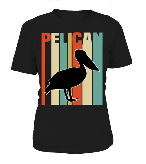 Pelican Brown Black Bird Retro Vintage Pelicans Women's T-Shirt