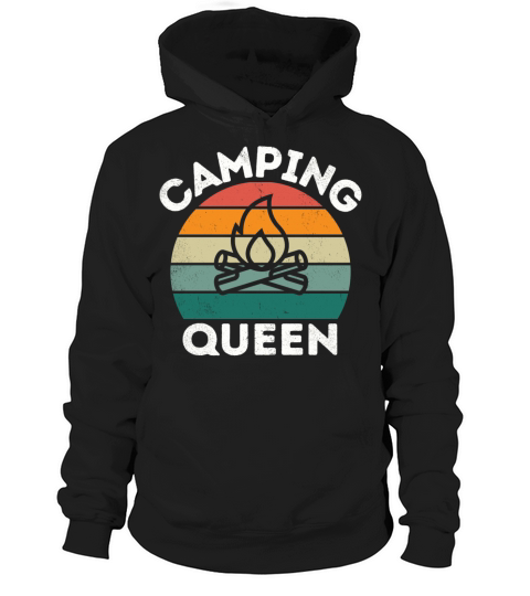 Camping Queen vintage retro distressed colorful Hoodie Unisex