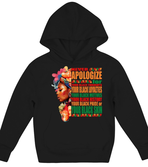 Black Color Pride Black History Month Kids Hoodie