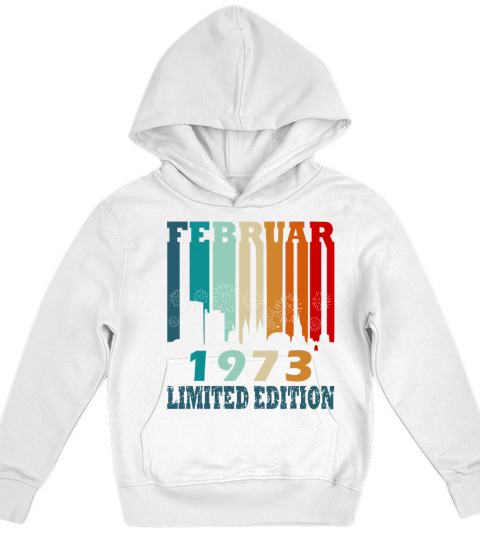 February 1973 vintage anniversary retro gift Kids Hoodie
