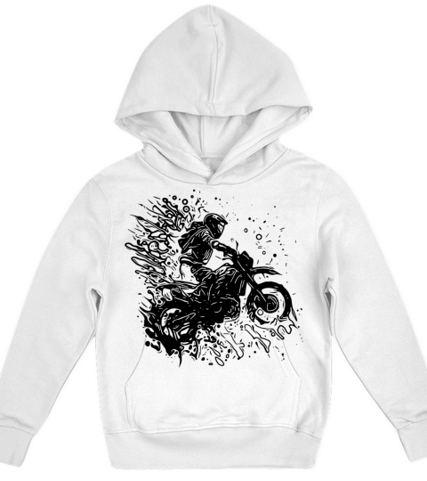 Motorcycle Tattoo Splash Racing Style Kids Hoodie