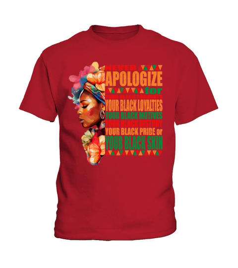 Black Color Pride Black History Month Kids T-Shirt