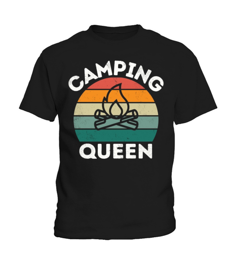 Camping Queen vintage retro distressed colorful Kids T-Shirt