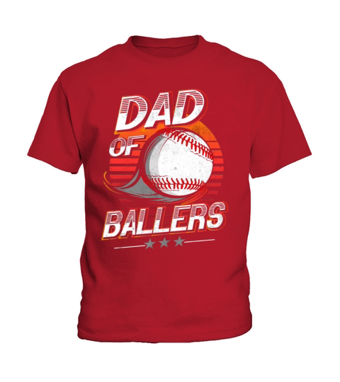 Dad Of Ballers Shirt Volleyball Baseball Dad Of Ba Kids T-Shirt