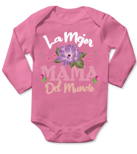 Best Mom World Happy Mothers Day Spanish Long Sleeve Baby One-Piece