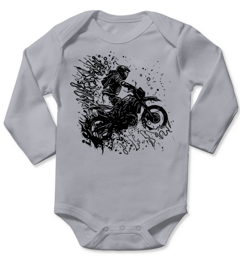 Motorcycle Tattoo Splash Racing Style Long Sleeve Baby One-Piece