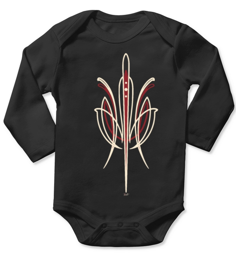 Pinstriping 50S Vintage Retro Long Sleeve Baby One-Piece