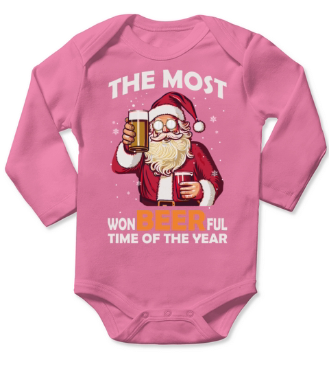 The Most WonBeerful Time Of The Year Funny Bad Bee Long Sleeve Baby One-Piece