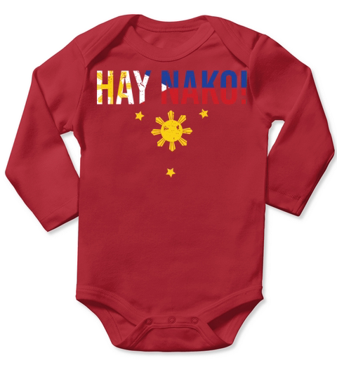 Vintage Hay Nako Filipino Expression For A Long Sleeve Baby One-Piece