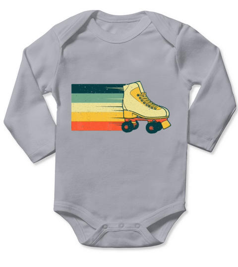 Vintage Roller Skate For Roller Skater Skating Men Long Sleeve Baby One-Piece