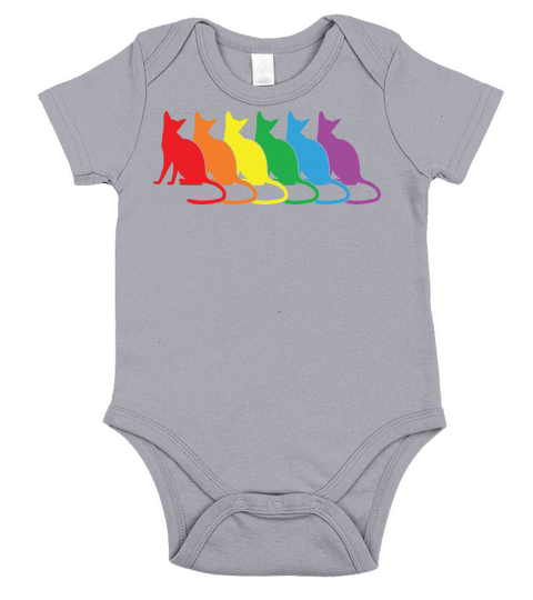 Cat LGBT Kawaii Cats Rainbow Short Sleeve Baby One-Piece
