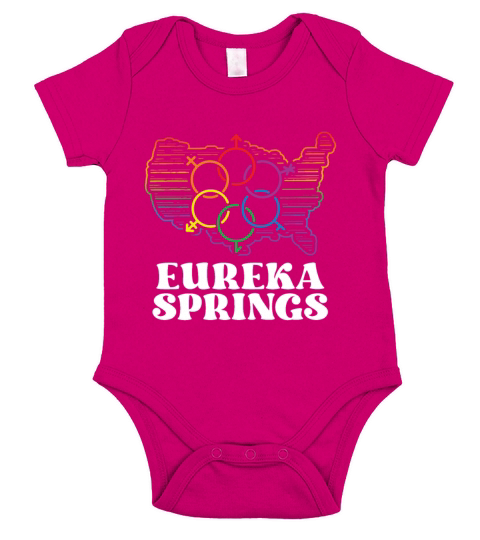Eureka Springs Pride Flag Pride Month LGBTQ Flag Short Sleeve Baby One-Piece
