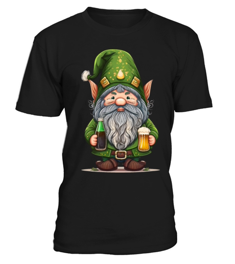 Funny Gnome Drinks Beer Happy St Patricks Day T-Shirt Unisex