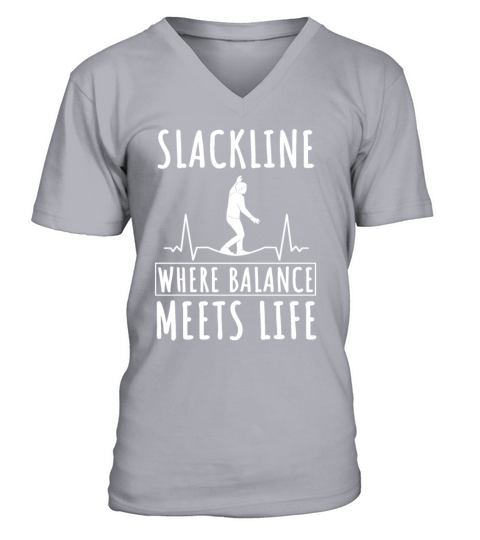 Slackline Quote Slackliner Design V-Neck T-shirt