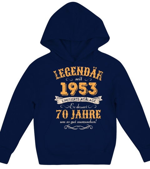 70th Birthday Vintage 1953 Kids Hoodie
