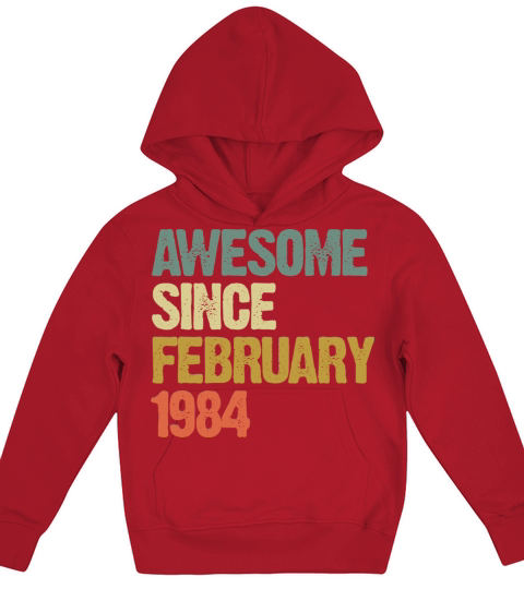 Groovy Retro Awesome Since February 1984 Kids Hoodie