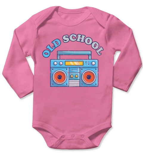 Old School Ghettoblaster Retro Long Sleeve Baby One-Piece