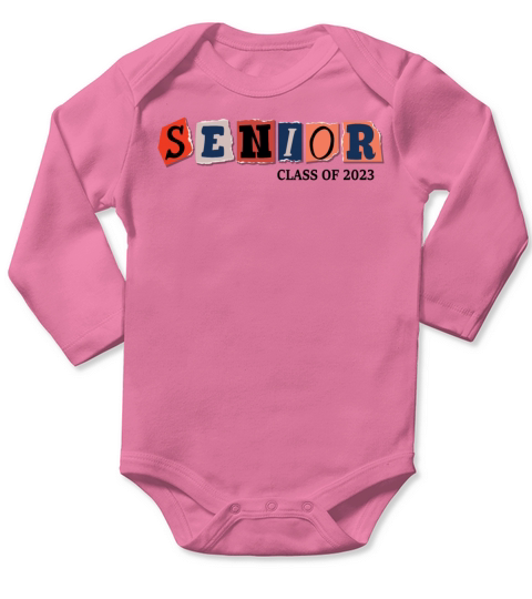 Senior 2023 Vintage Graduataion Class Of 2023 Long Sleeve Baby One-Piece