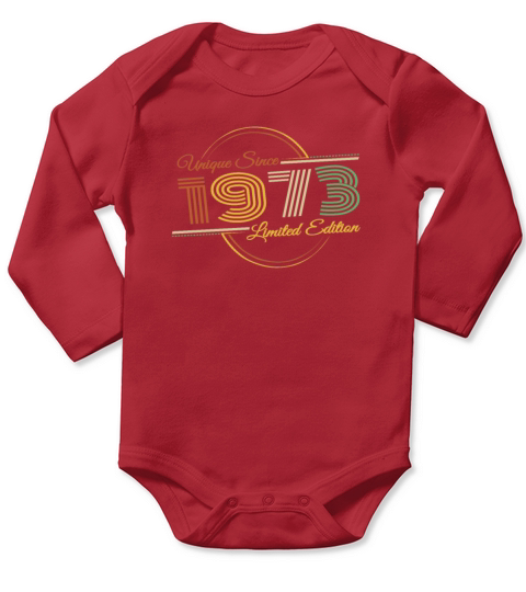 Vintage 1973 Birthday Unique Retro Birthday Long Sleeve Baby One-Piece