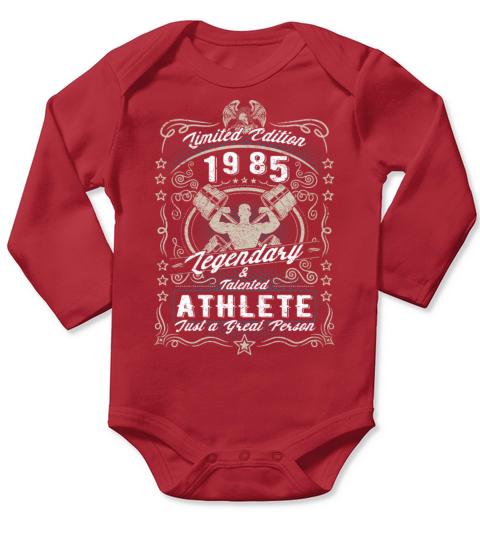 Vintage 1985 Fitness Birthday Gift Sport Hobby Long Sleeve Baby One-Piece