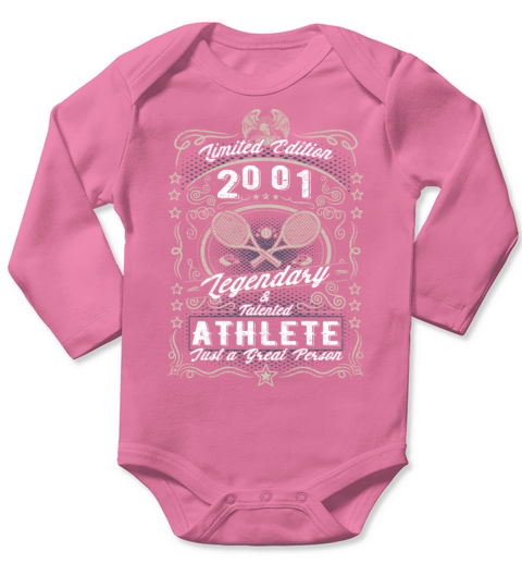 Vintage 2001 Tennis Birthday Gift Sport Hobby Long Sleeve Baby One-Piece