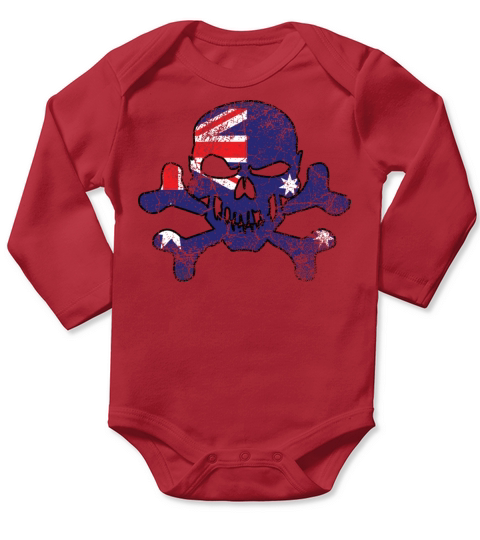 Vintage Australian Skull Long Sleeve Baby One-Piece