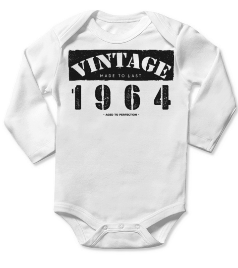 Vintage Classic 1964 59th Birthday - 59 Years Old Long Sleeve Baby One-Piece