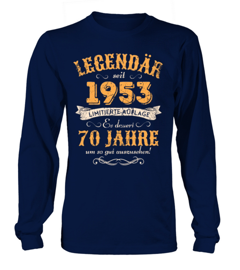 70th Birthday Vintage 1953 Long sleeved Unisex