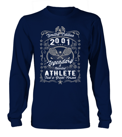 Vintage 2001 Tennis Birthday Gift Sport Hobby Long sleeved Unisex