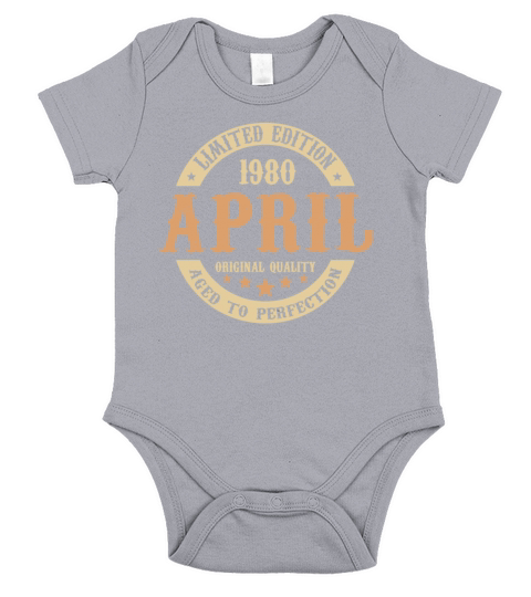 April 1980 Vintage Birthday Present Short Sleeve Baby One-Piece