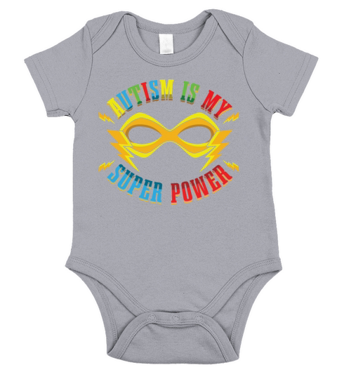 Colorful Puzzle Hero My Power Is Autism Awareness Short Sleeve Baby One-Piece