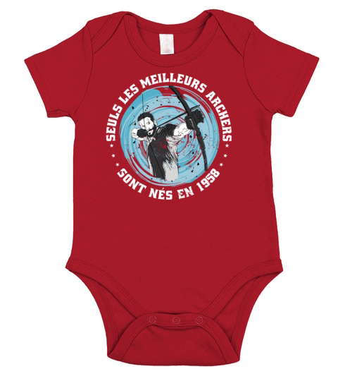 French Archer born 1958 Vintage Birthday Short Sleeve Baby One-Piece
