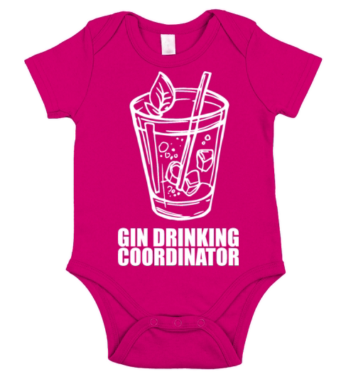Gin Drinking Coordinator Short Sleeve Baby One-Piece
