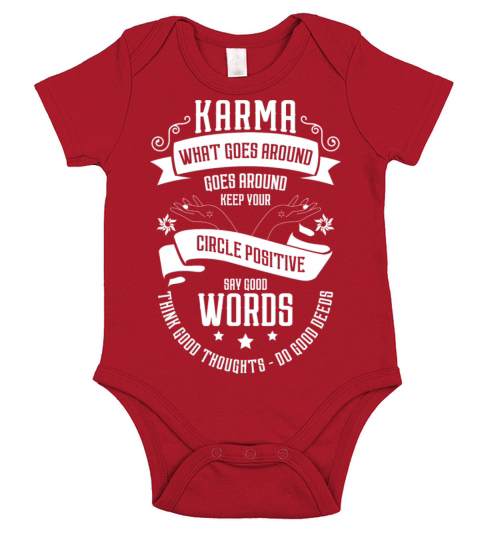 Karma Positive Attitude Mental Short Sleeve Baby One-Piece