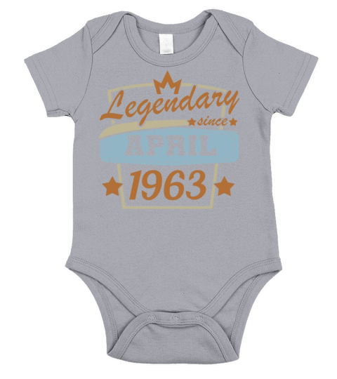 legendary since april 1963 birthday retro Short Sleeve Baby One-Piece