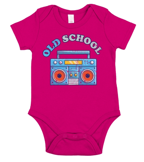 Old School Ghettoblaster Retro Short Sleeve Baby One-Piece