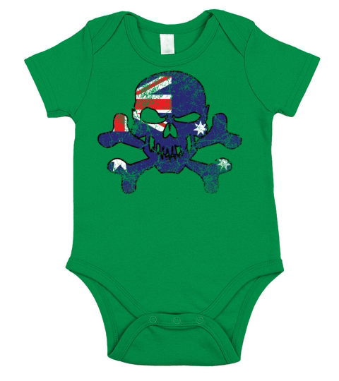 Vintage Australian Skull Short Sleeve Baby One-Piece