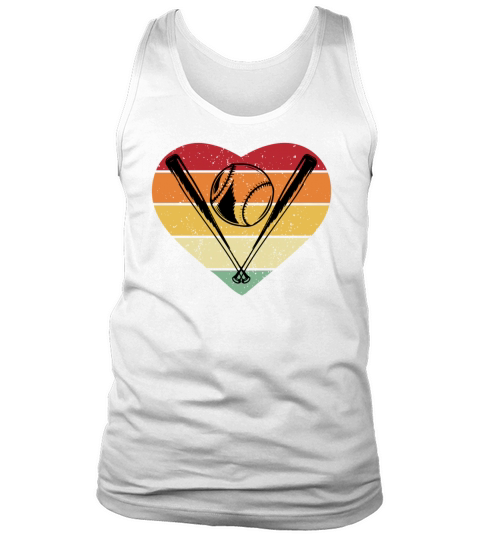 Sunset Retro Vintage Baseball Heart Tank Top Unisex