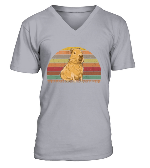 Capybara Retro Vintage V-Neck T-shirt