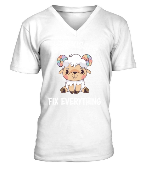 Spreading Love Laughter Goat Kisses Fix Everything V-Neck T-shirt