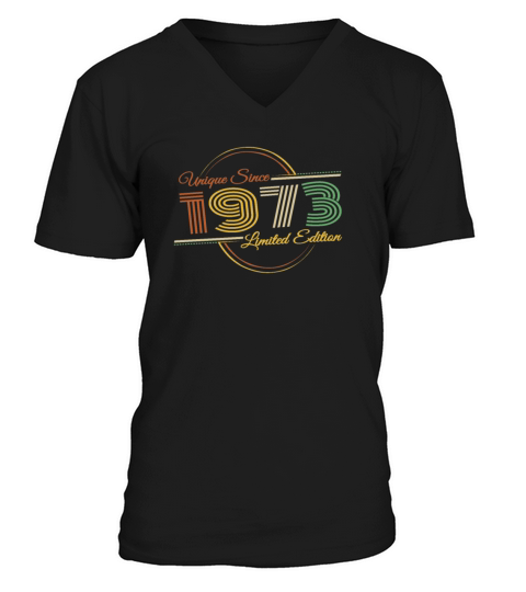 Vintage 1973 Birthday Unique Retro Birthday V-Neck T-shirt