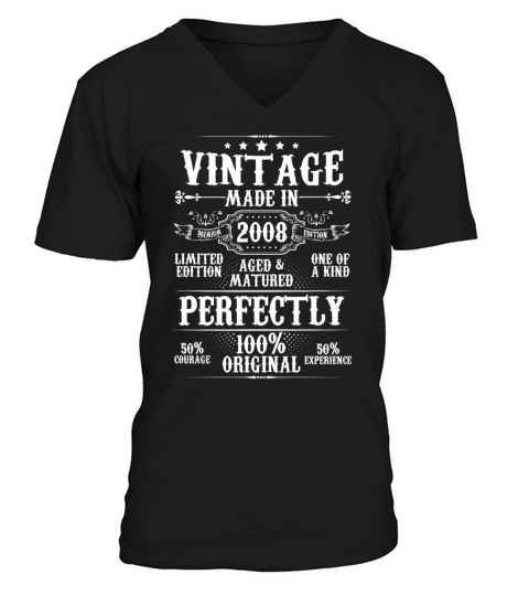Vintage Made In 2008 Aged Matured Perfectly V-Neck T-shirt