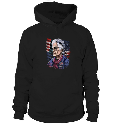 Retired Military Vintage Veteran American Mom Hoodie Unisex