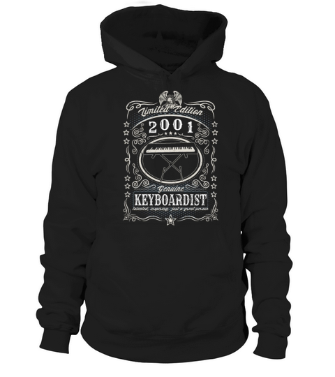 Vintage 2001 Keyboardist Birthday Gift Keyboard Hoodie Unisex