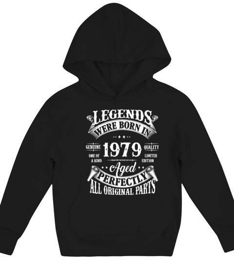 43rd Birthday Vintage Legends Born In 1979 43 Year Kids Hoodie