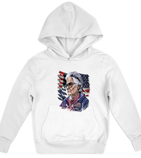 Retired Military Vintage Veteran American Mom Kids Hoodie