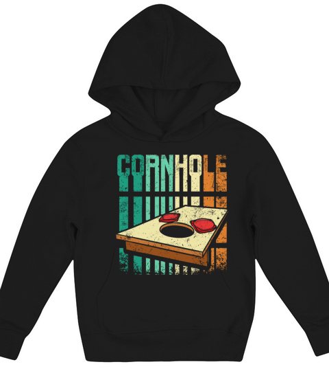 Retro Vintage Cornhole Kids Hoodie