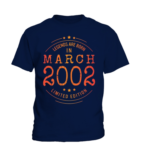Birthday March 2002 Limited Edition Vintage Kids T-Shirt