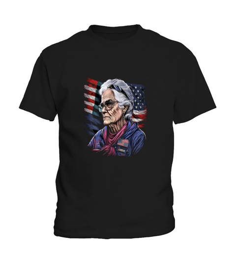 Retired Military Vintage Veteran American Mom Kids T-Shirt