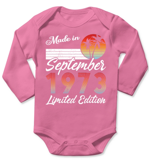 50th birthday september 1973 made in 1973 Long Sleeve Baby One-Piece